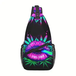 Crossbody Chest Bag Hiking Colored Lips Shoulder Bag Folding Large Capacity Fashion Durable Can Be Used For Shopping, Work, Leisure Travel Beach Bag Fishing Backpack Travel Accessories Must Have Backpack For School Back To School Christmas Gifts