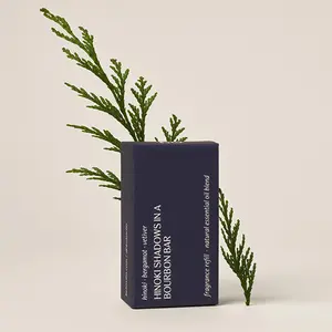 Hinoki Shadows in a Bourbon Bar with Exotic Woods & Earthy Freshness for Home Fragrance.