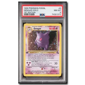 PSA 8 Gengar 1st Edition Fossil Holo