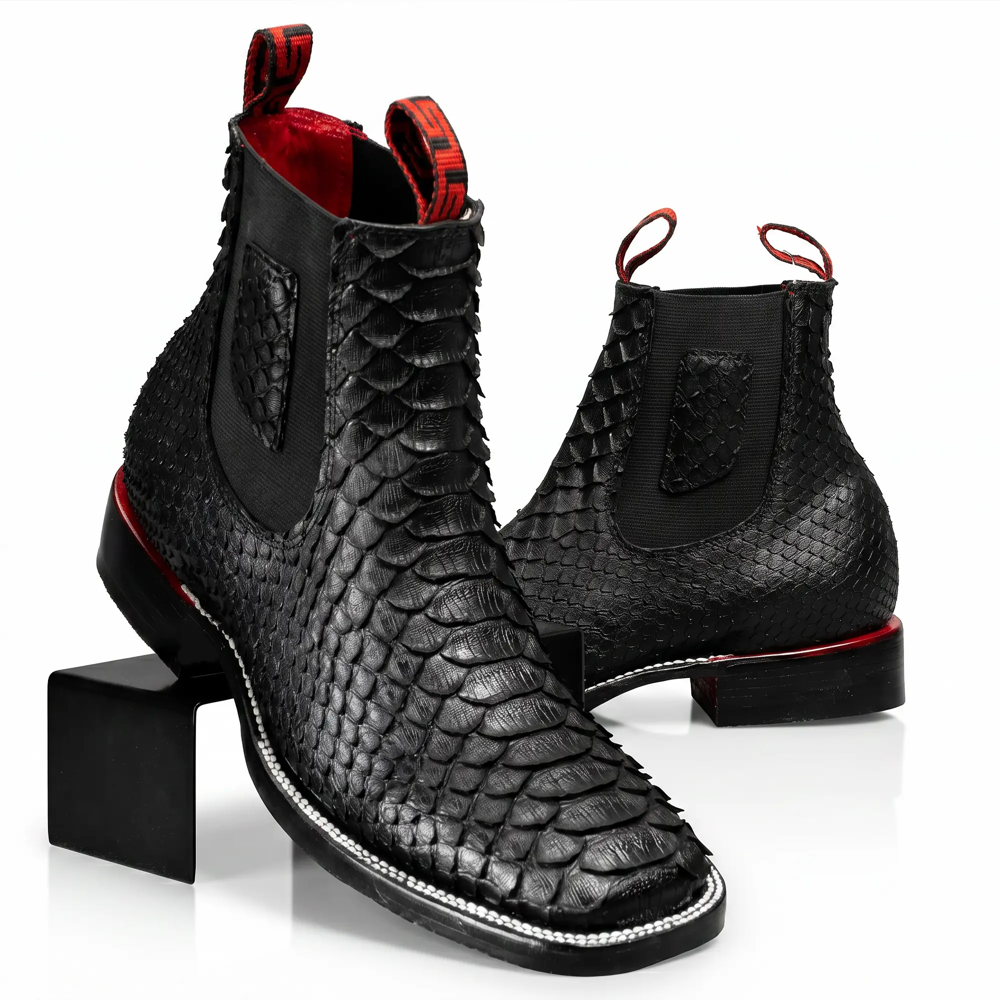 Cowboy Square Toe Cowhide Leather Ankle Boots - Premium Full Leather, Rodeo Style Made in Mexico for Men Cowboy Square Toe Cowhide Leather Ankle Boots - Premium Full Leather, Rodeo Style Made in Mexico for Men