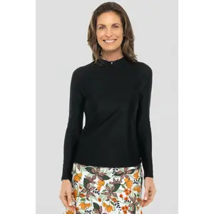 Womens Bal Harbour Long Sleeve Rash Guard | Black