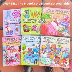 Super Cute Simple Coloring Book Set, Stress Relief Art Therapy, Easy Scenes & Adorable Characters, Perfect Gift for All Ages, Doodle Books