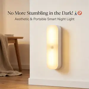 Wireless Magnetic Motion Sensor LED Night Light - Rechargeable, Stick-On, Auto On/Off for Closets, Stairs, Dark Home Corners