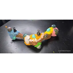 Easter Bunnies with hidden eggs crystal carving figure