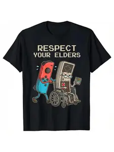 Funny Retro Gamer Graphic T-Shirt, Soft Cotton Tee, Vintage Classic Console, Old School Gaming Lover Gift, Unique Humor Design, Unisex Casual Wear, Streetwear, Jersey, Fitted, Tops, Medium