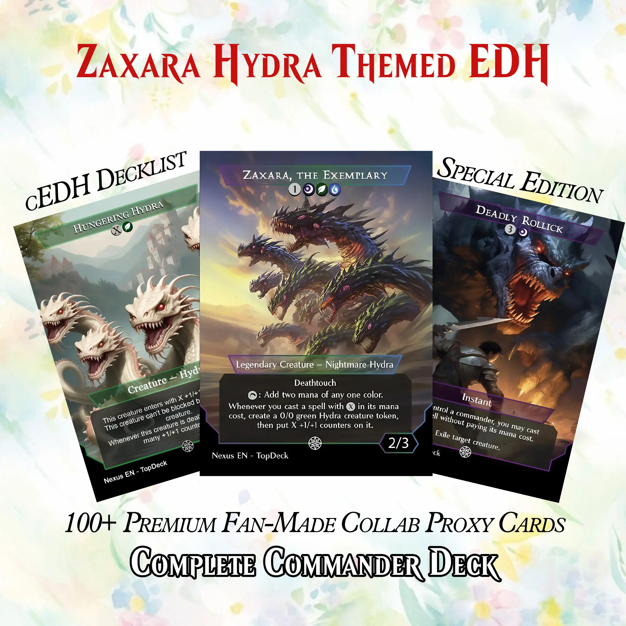 Zaxara Hydra Proxy Commander Deck - 118 Cards Custom EDH Set