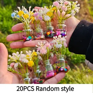 20pcs Glowing Resin Vases, Mini Tabletop Flower Arrangement, Glass Decorative Accessories, Party Gifts, Desktop and Car Decoration, Random Mix