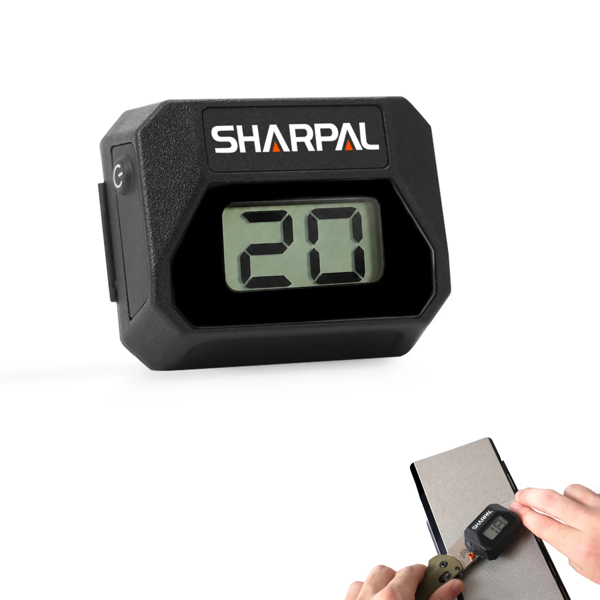 SHARPAL 195H Digital Angle Guide for Knife Sharpening Stone and Whetstone / Freehand Digital Angle Trainer, Motion-Filtering Algorithm, Stable Real-Time 1° Readout, 0–80°, Compact, Strong Magnetic Base