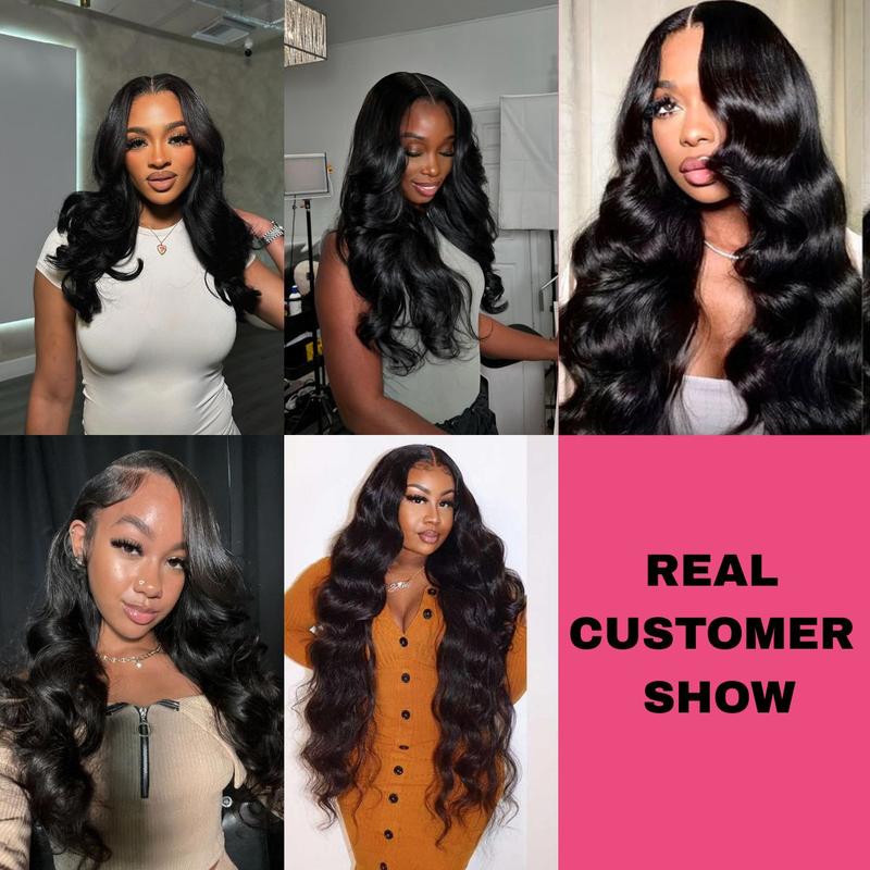 [Wig Clearance Sale] Suntuhair 13x4 13x6 HD Transparent Lace Frontal Wigs Human hair Pre Plucked Brazilian Body Wave Frontal Wigs Human Hair with Baby Hair 180 Density Natural Hairline Natural Black Colork Women Natural Black 20-32inch