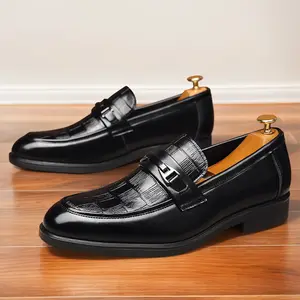 Men's large size round toe oxford shoes dress shoes durable non-slip formal shoes for wedding business party banquet office, middle-aged men's shoes 86391