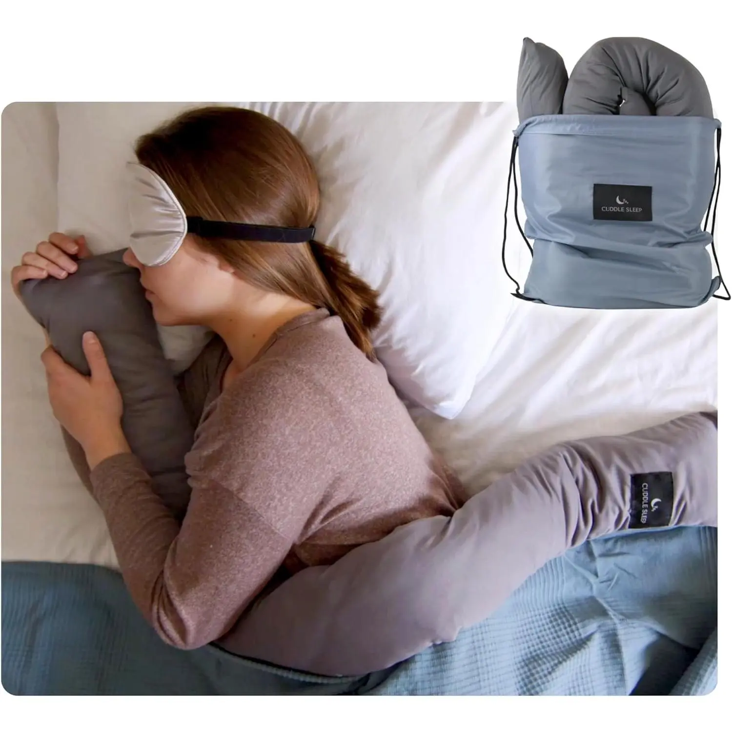 Cuddle Sleep Weighted Pillow - Sensory Pillow - Cuddles You to Sleep - Cool  Sleeve - Travel Friendly - 52inches - Weighted Blanket Alternative - Machine Washable & Durable -  Sleep Positions