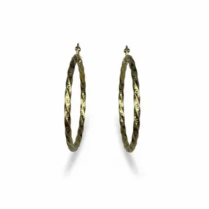 Twist Hoop Earrings - Gold-Tone Twisted Design for Everyday Wear