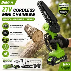 【MothersDayGift】6/8/12 Brushless Mini ChainSaw-Portable Electric Cordless Saw for Wood Cutting, Batteries (2000mAh) ,Pruning, Gardening, Camping - Suitable for Seniors, Women