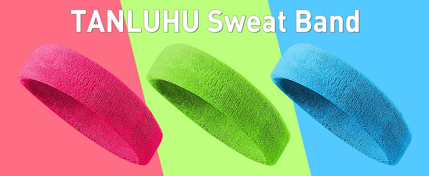 Sweatbands Sport Headbands for Men & Women,Terry Cloth Sweat Band for Tennis, Running, Basketball, Working Out, Exercise- Athletic Sweat Cotton Headband Outdoor