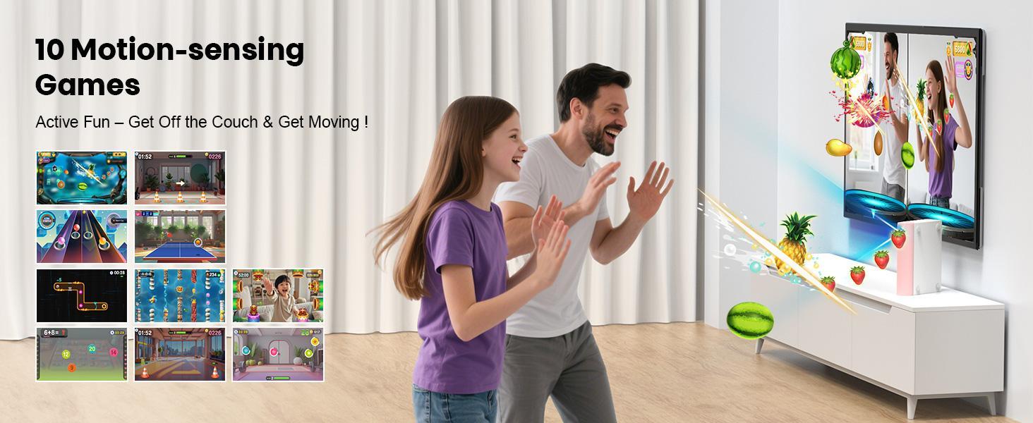 AR Motion Gaming Console: 28 Interactive Games Motion Sensor 2-Player Wireless Controllers & TV Hookup – Ultimate Family Entertainment System for Kids & Adults