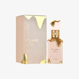 Eclaire Lattafa Eau De Parfum 3.4oz 100ml Caramel Milk Sugar Top Notes Honey White Flowers Vanilla Praline Musk Base Notes Regular Edition