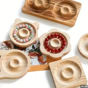 Wooden Jewelry Display Tray with Storage Compartment - Elegant, Lightweight Organizer for Rings, Earrings, Bracelets, Beading & Jewelry Making DIY Projects