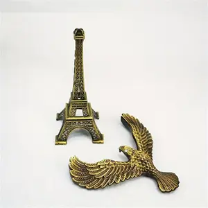Elegant Anti-Gravity Balancing Eagle & Eiffel Tower Model - Zinc Alloy Metal Craft, Perfect for Office Desk Decor, Versatile Indoor/Outdoor Display, No Power Required Room Ornaments Golden