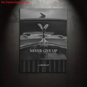 1 Piece/Set Frameless Canvas Painting Print Poster, Minimalist Style Art, Never Give Up, Keep going. Dedicated to those striving for success and motivation, and an ideal gift for bedroom, living room, dormitory corridor, kitchen, mural, wall decoration