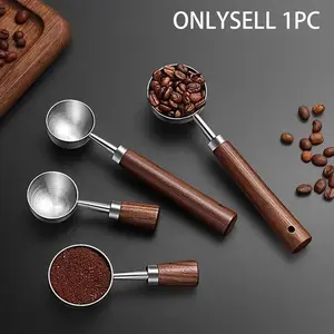Vintage Coffee Measuring Spoon, Real Wood Coffee Spoon, Capacity 10g, Walnut Handle, Perfect for Coffee Tea, Ideal Holiday Gift, Kitchen Measuring Utensils, Wooden, Steel, Kitchen Gadgets, Kitchenware