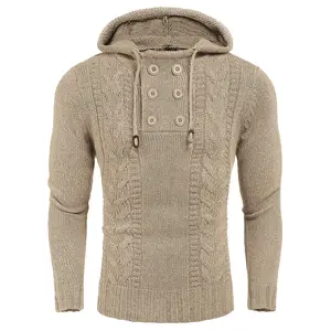 COOFANDY Fall Outfits Men's Knitted Hoodies Pullover Casual Comfortable Long Sleeve Turtleneck/High Neck Sweaters - For Casual/Business/Holiday Stylish Cotton