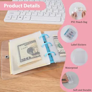 Dreamy Link $1000 Mini Money Saving Binder Reusable Cash Envelope System – 2026 Budget Binder, Transparent PVC Pockets, Portable Budget Binder for Money Saving & Cash Stuffing, Perfect Finance Planner & Gift Flexible Durable,summervibes