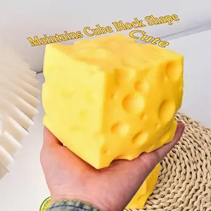 1/2Pcs Large Soft Cheese Blocks, Slow Bounce Stress Relief Toy, Scented Decompression Gift, Giant Pressure Ball for Adults, Squishies