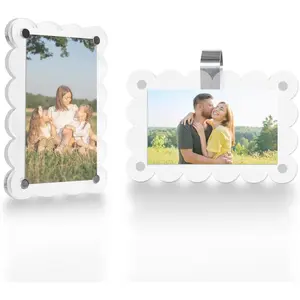 Sun Visor Photo Holder, Universal  Photo  Visor Clip, Decorate Your  Visor Picture Clip with Personality(Transparent Wave, 2.4x3.5)