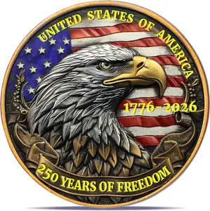 USA 250th Anniversary Commemorative Coin - American Eagle & Patriotic Symbols Collectible - America 250 Merchandise for Celebration & Gifting (1776-2026) (250 Eagle)