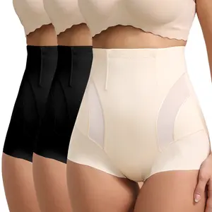 GOLD CARP 3PCS High Waist Tummy Control Panties Seamless Slimming Bodysuit Invisible Butt Lifter Shapewear Comfy Stretch Soft Breathable Summer Daily Essential For All Body Types Womenswear Compression