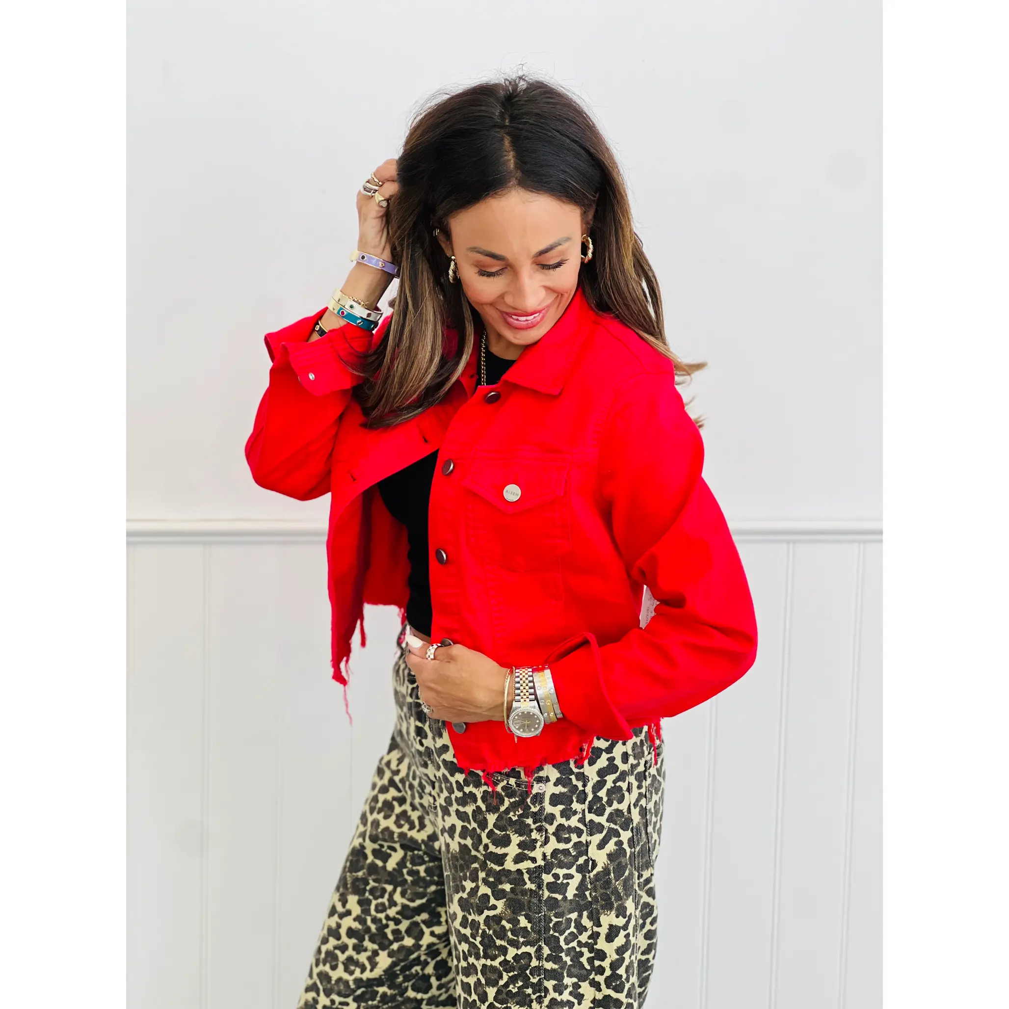 WR x Risen Scarlet Super Soft Fray Hem Jacket (Reg & Plus)