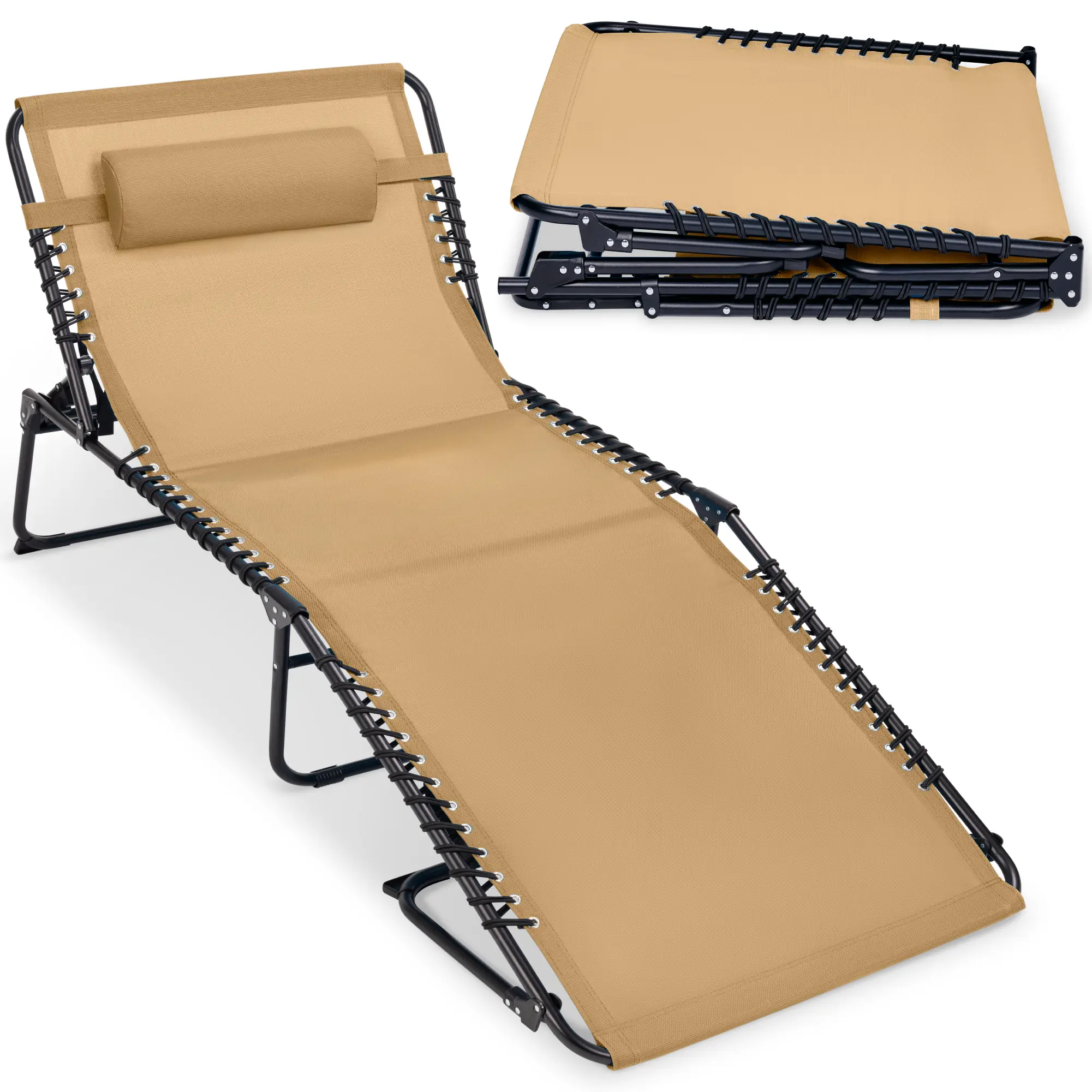 Best Choice Products Extra Wide Patio Chaise Lounge Chair, Portable Folding Recliner w/ 8 Positions