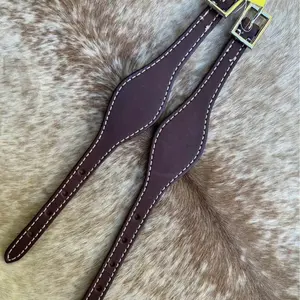 Pair of Dark Brown Leather Western Saddle Replacement Stirrup Hobbles