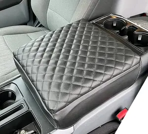 for Ford Bucket Seats, PU Leather Center Console Armrest Cover for Ford F150 2015–2020, F250/F350/