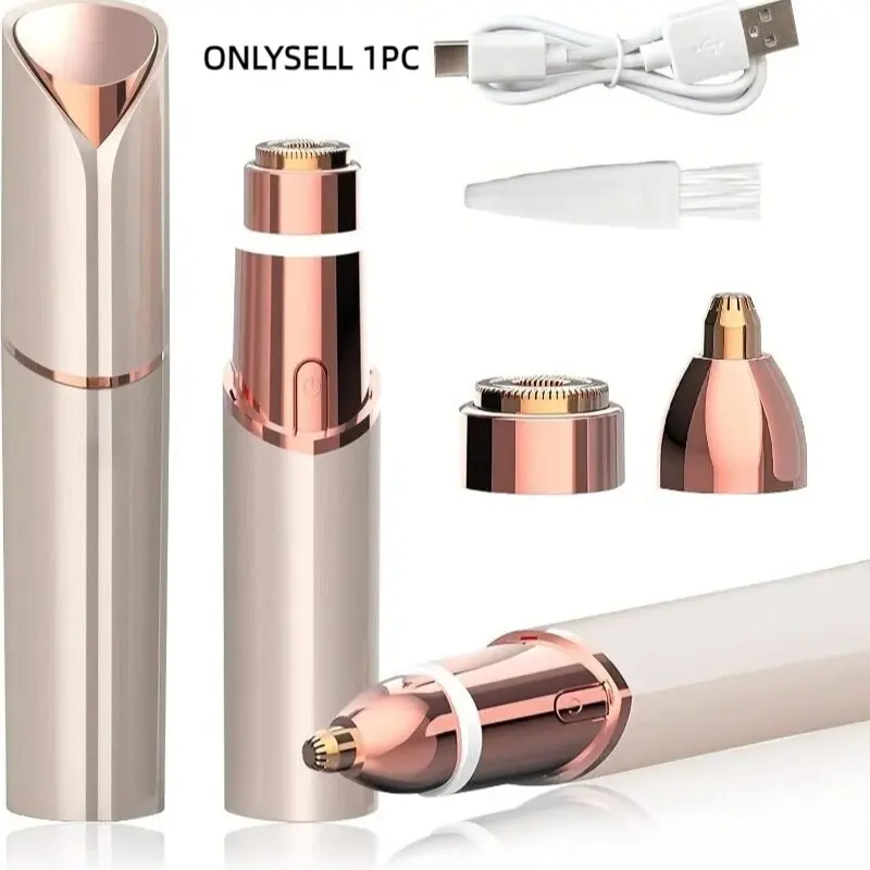 2-In-1 Multifunctional Facial & Eyebrow Trimmer, Electric Eyebrow Groomer, Lip Hair Removal Tool, Women's Shaver, Depilator, Eyebrow Shaper