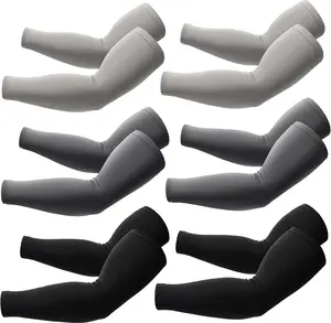 Cooling Compression Arm Sleeves for Men Women, UPF50+ UV Sun Protection Arm Sleeves for Work Sport Outdoor, Breathable Elastic Tattoo Cover Up Sleeves, Anti Slip Cooling Arm Warmers for Running Cycling Fitness