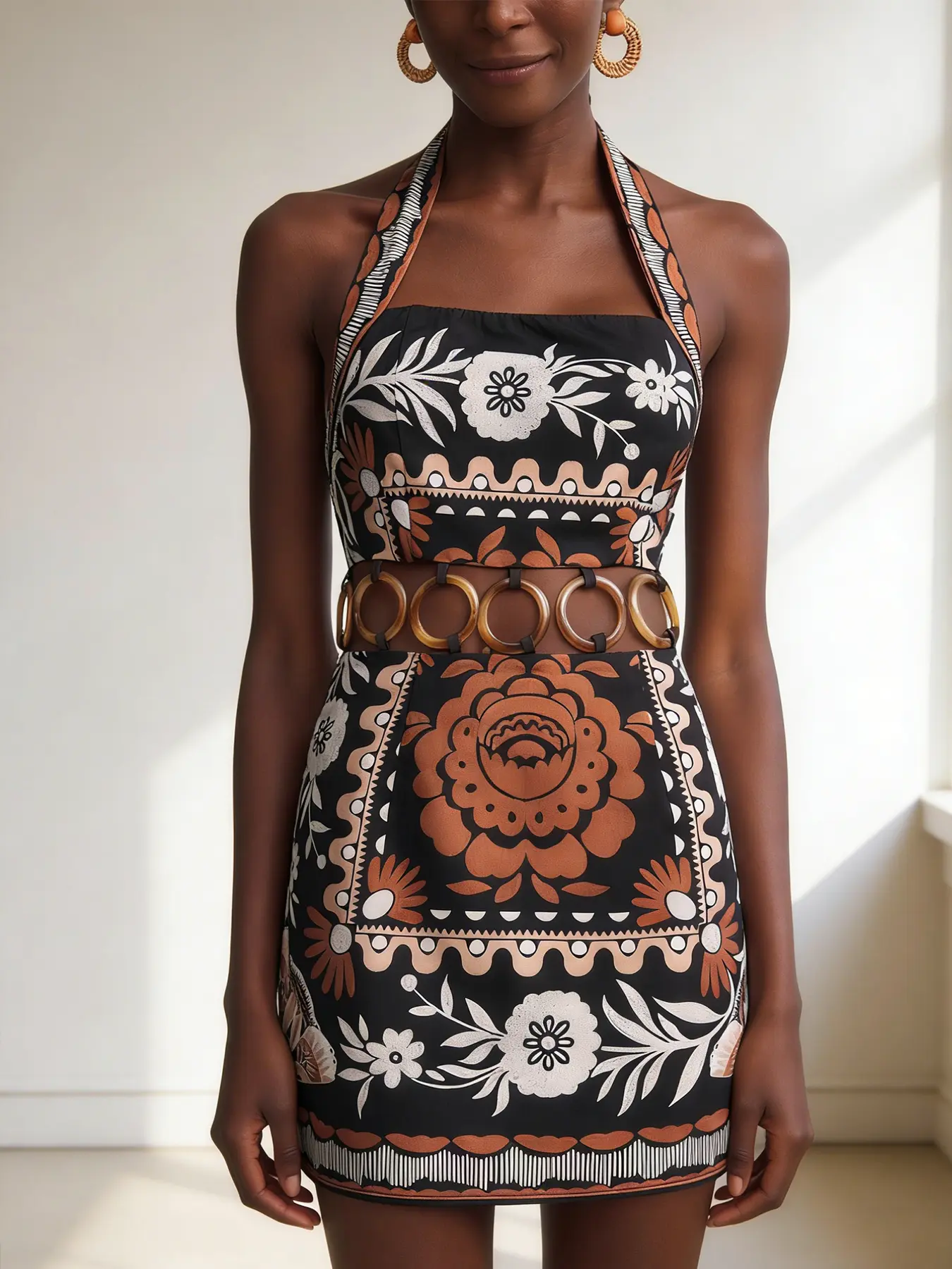 denim floral mini dress Trendy Floral White Denim Mini Dress | Women's Dress