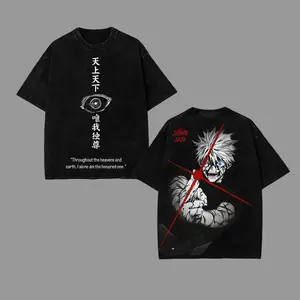COLLECTION2 Best Gojo Satoru T-Shirt Jujutsu Kaisen THE HONORED ONE JJK Anime Double Printed Vintage Washed Tee Unisex Oversize 230gsm Cotton T-shirt Anime Merch Clothes Menswear