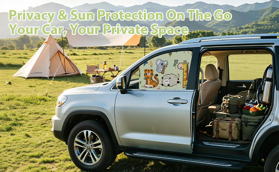 2 Pcs/ 4 Pcs Car Side Window Shades,Car Window Covers,Privacy Curtains,Block Light, Insulate Against Heat, and Shield Against Ultraviolet Rays,Easy Installation for Any Household Vehicle