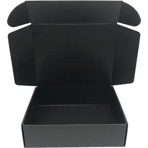 Black Cardboard Shipping Box 15.7x11.8x3 Inch Corrugated Packaging Storage Boxes 10 Pack (Inside Size: 15.2 x 11.6 x 3")