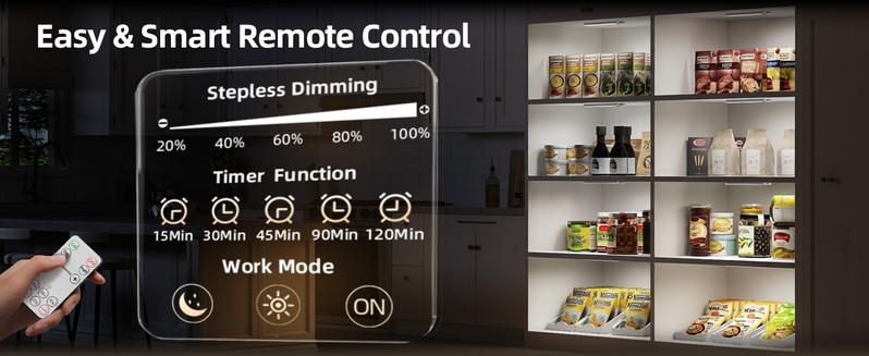 EZVALO Under Cabinet Lighting Wireless with Remote, LED Closet Lights Motion Sensor Dimmable, Magnetic & Rechargeable via USB, Energy-Saving Light for Kitchen, Wardrobe, Cupboard, Hallway & Stairs Home Decor, White Light, 5Pack Halloween Christmas Outdoor