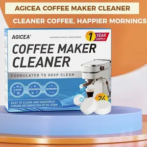 Coffee Machine Cleaner Descaler Tablets - 24 Pack, Deep Cleaning and Descaling for All Coffee Makers , Coffee Maker Pot Descaling & Cleaning Tabs, Descale Drip Coffe And Espresso Machines