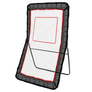 VEVOR Lacrosse Rebounder for Backyard,  4x7 Ft Volleyball Bounce Back Net, Pitchback Throwback Baseball Softball Return Training Screen, Adjustable Angle Shooting Practice Training Wall with Target