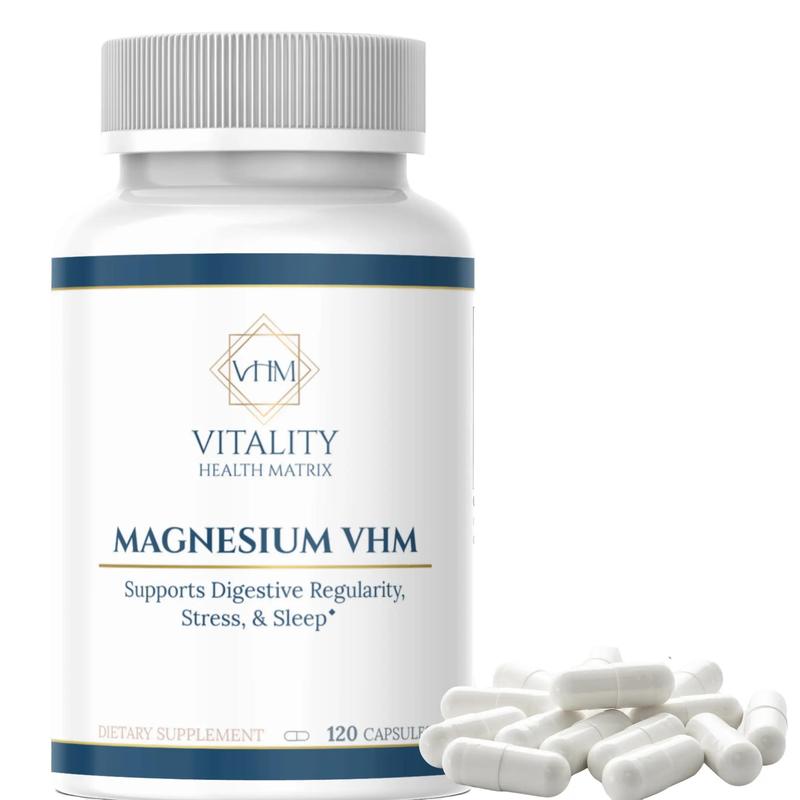 Magnesium VHM - 120 Capsules for Digestive Regularity Stress & Sleep Support - US Healthcare Supplement