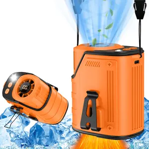 Hands-Free Waist Body Cooling Fan, 4-Speed Adjustable, USB Powered, with LED Flashlight, 12H Long Lasting Personal Fan for Outdoor Jobsite & Activities, Usb Powered Fan