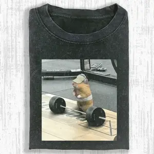 Funny Gym Hamster Tee – Cute Lifting Meme Workout Shirt