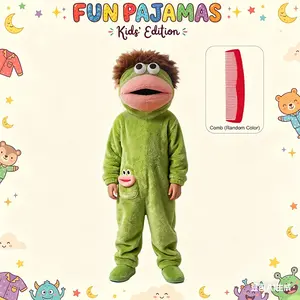 Fish Head Kids Hip Hop Party, Unisex Fit Cute Fun Cartoon Onesie, Comfortable Flannel, Perfect for Any Holiday Party, Fish Design