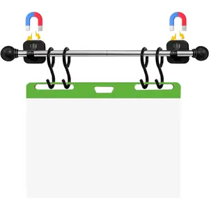 30" (77CM) Magnetic Anchor Chart Paper Holder, Magnetic Rod for Classroom Whiteboard, Magnets Date Cards Flip Calendar Pocket Chart Holder, Easel Bar Decor White Board Accessories