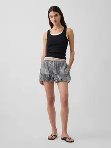 Gap Women's Gingham Easy Bubble Shorts
