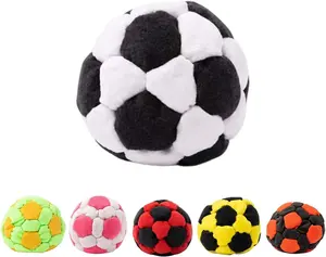 Assorted Colors Soccer Style Hacky Sack Footbag,32-Panel Hacky Sack Spiral Pellet Filled Footbag Ball, Soft Durable Soccer Style Kick Bag for Foot Coordination Training, Outdoor Play, Stress Relief Toy#HEF